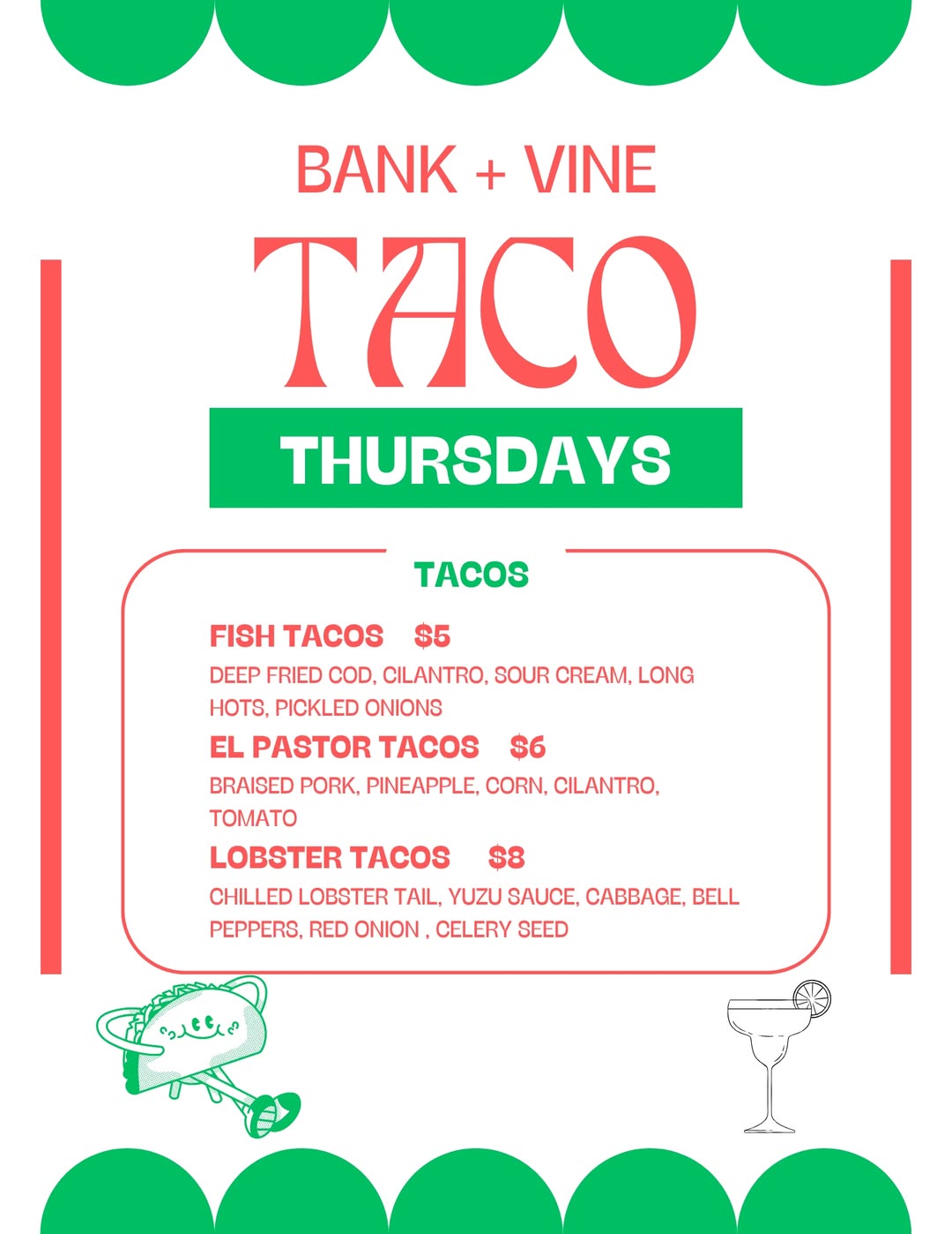 Taco Thursday menu